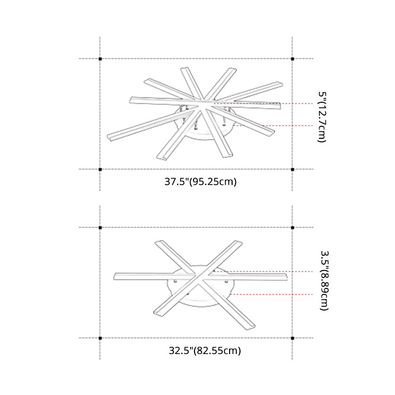 Strisce moderne semifulò luci del soffitto in metallo semifullo a soffitto per la camera da letto