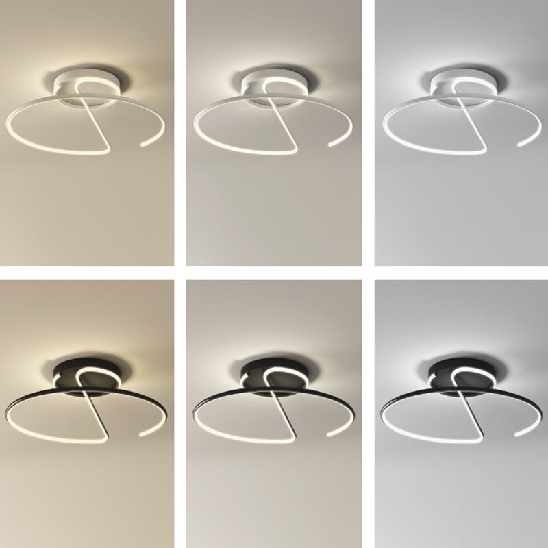 Círculo de metal Semi Flush Mount Lighture Comedor moderno Luces de techo de semi descarga