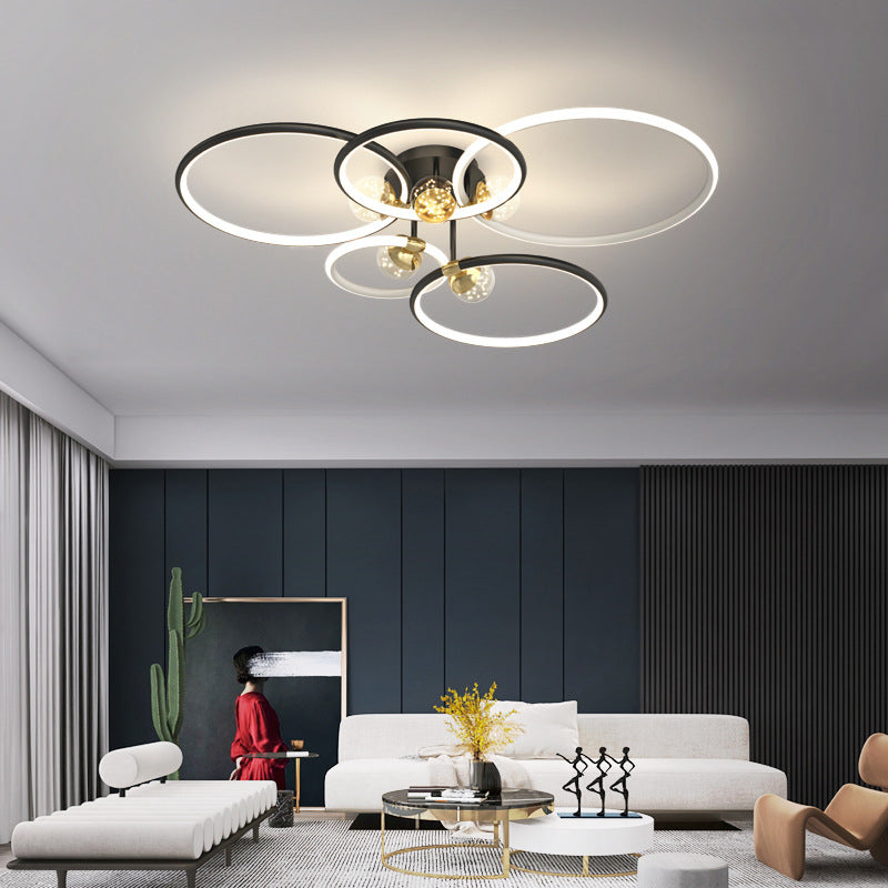 LED Ceiling Light Fixture Flush Mount Ligh Glass Light Ringed Light Indoor Room Light