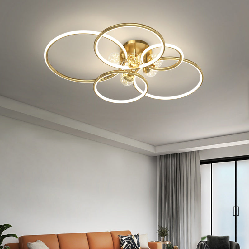 LED Ceiling Light Fixture Flush Mount Ligh Glass Light Ringed Light Indoor Room Light