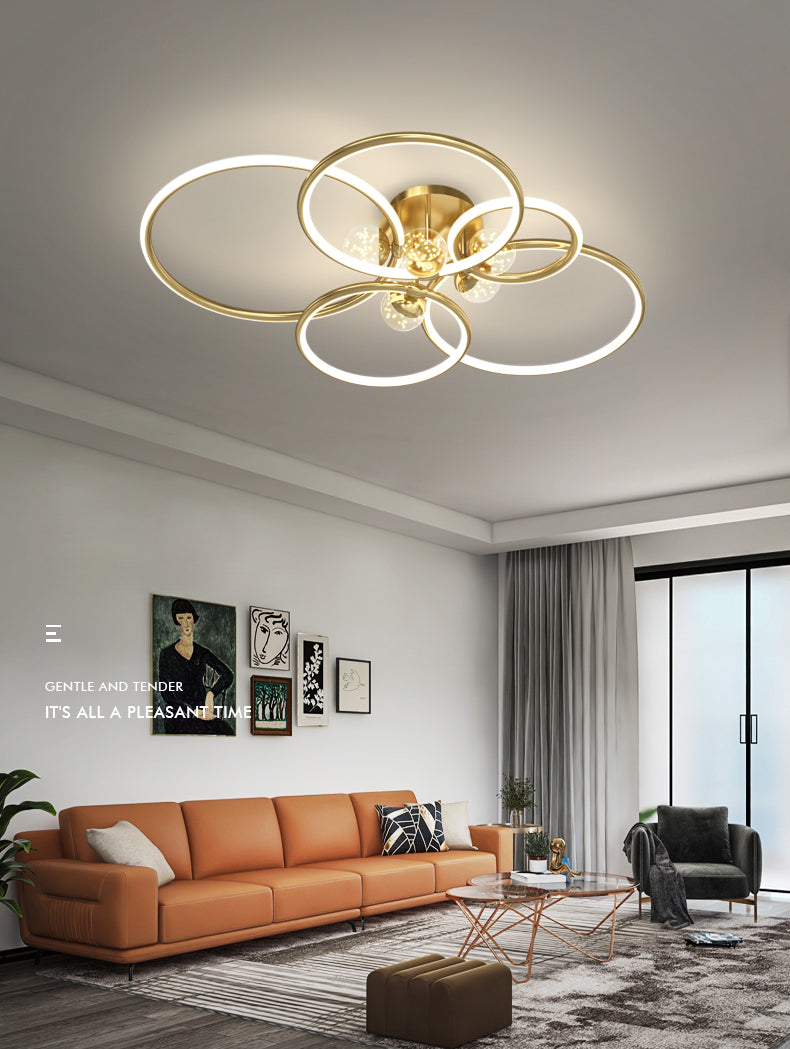 LED Ceiling Light Fixture Flush Mount Ligh Glass Light Ringed Light Indoor Room Light