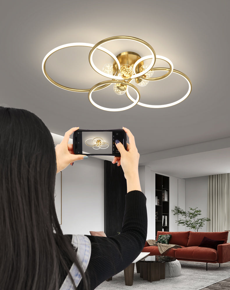 LED Ceiling Light Fixture Flush Mount Ligh Glass Light Ringed Light Indoor Room Light