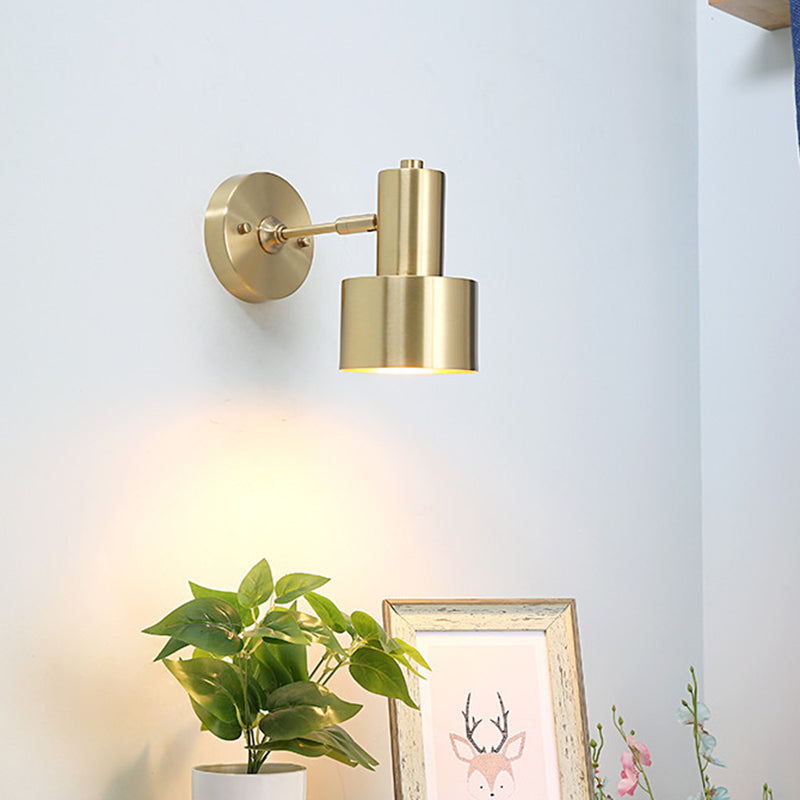 Modern Minimalist Style Cylinder Sconce Light Fixtures Metal 1 Light Wall Sconces