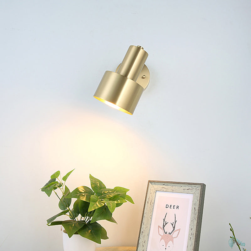 Modern Minimalist Style Cylinder Sconce Light Fixtures Metal 1 Light Wall Sconces