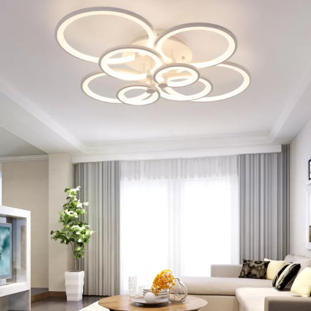 Circle Metal LED Starburst Flush Mount Modern Style Sofiling Lampada per soggiorno