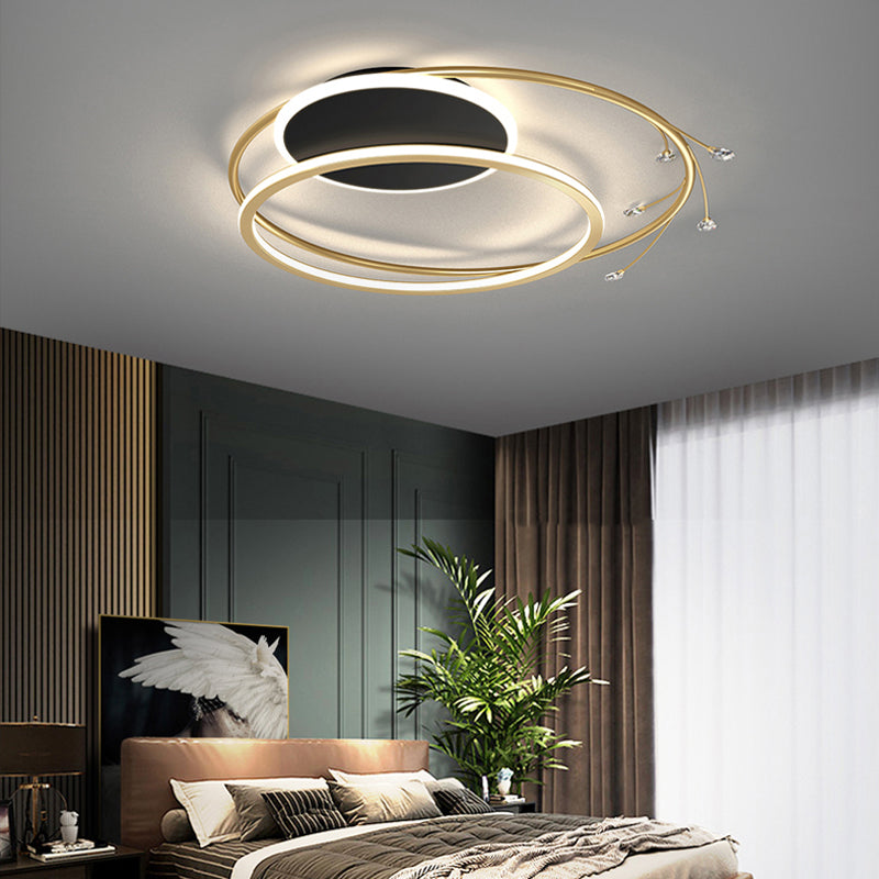 Modern Simplicity Style LED Flush Mount Light Creative Round Line Bedroom Lighting Fixture