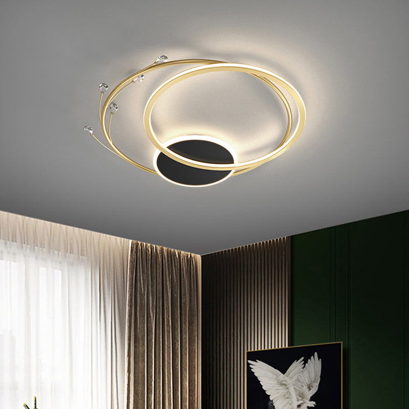 Modern Simplicity Style LED Flush Mount Light Creative Round Line Bedroom Lighting Fixture