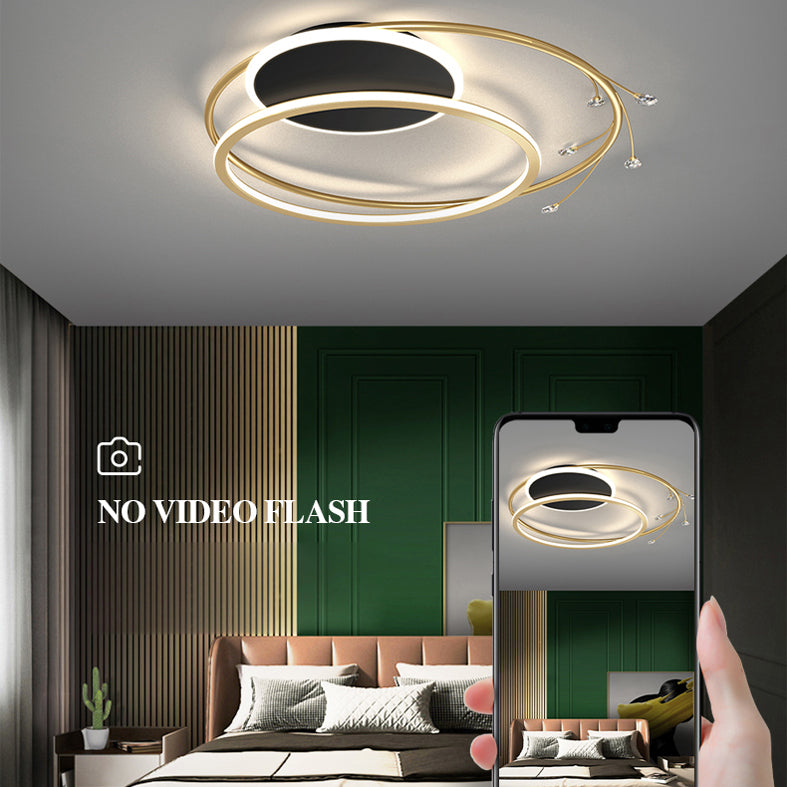 Modern Simplicity Style LED Flush Mount Light Creative Round Line Bedroom Lighting Fixture