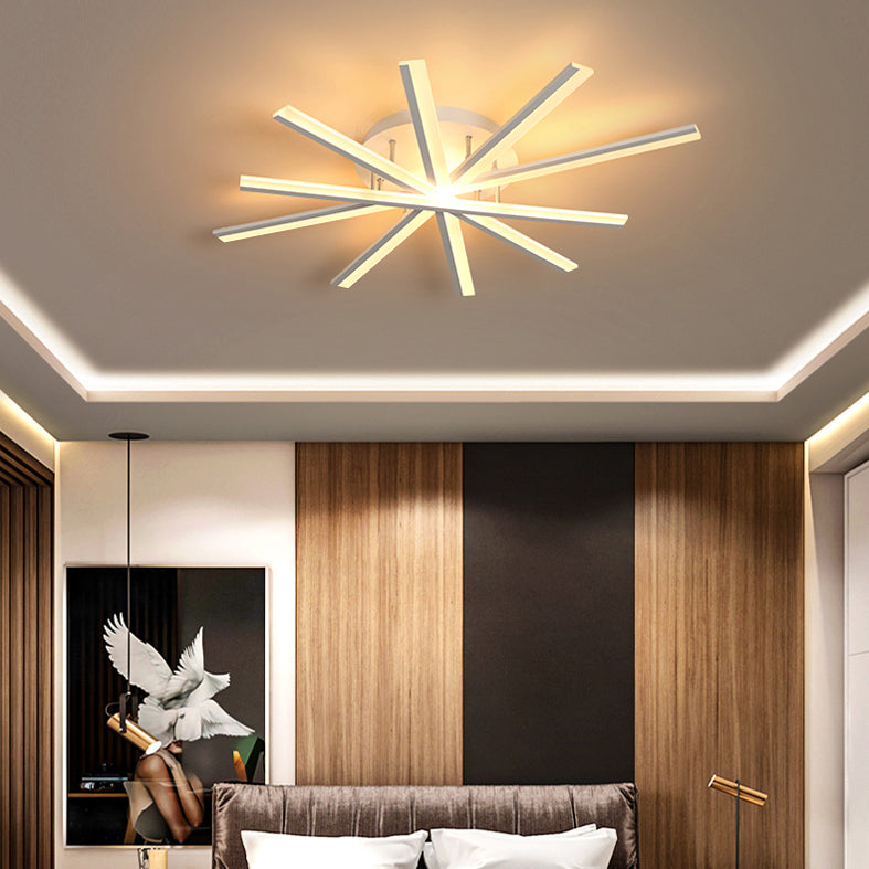 Strisce moderne semifulò luci del soffitto in metallo semifullo a soffitto per la camera da letto