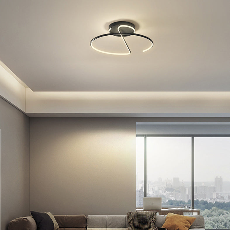 Metal Circle Semi Flush Mount Light Fixture Modern Dining Room Semi Flush Ceiling Lights