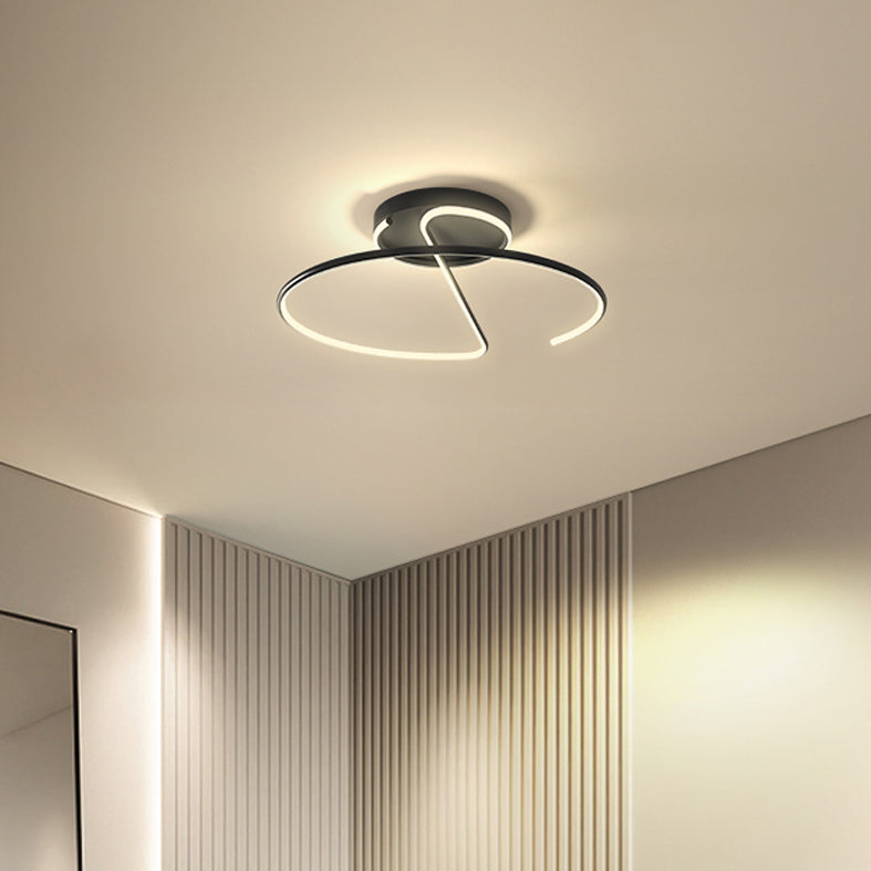 Círculo de metal Semi Flush Mount Lighture Comedor moderno Luces de techo de semi descarga