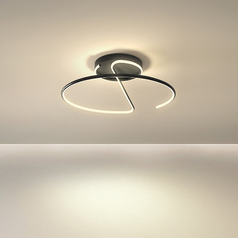 Metalen cirkel semi -spoelmontage verlichtingsbeveiliging moderne eetkamer semi spoelplafondlampen