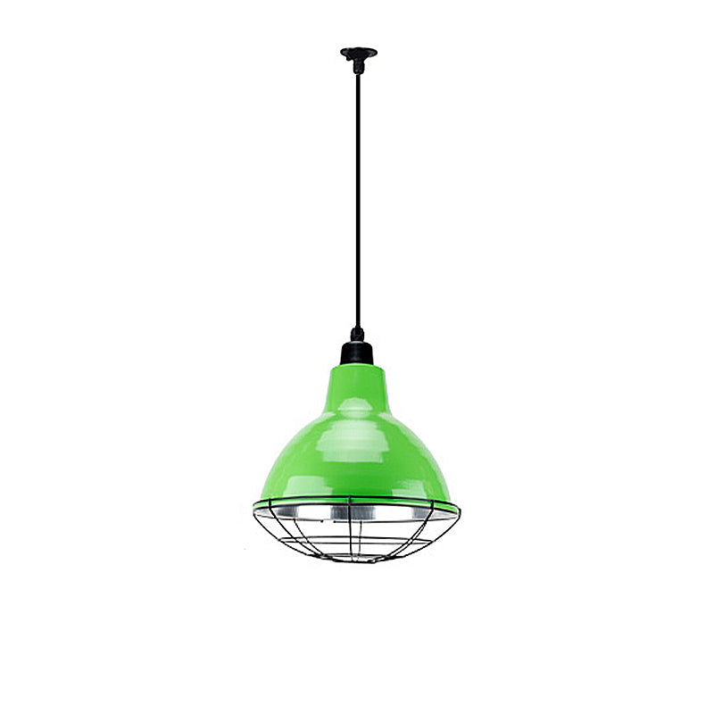 Single Industrial Dome Pendant Lighting with Metallic Finish