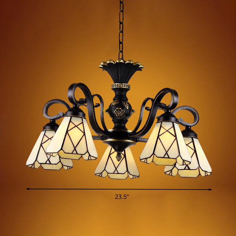 Éclairage de lustre en verre jaune baroque Baroque 5/6/8 Lumières Black Plafond Suspension Lampe