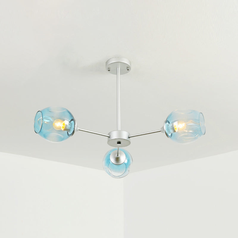 Sliver 3-Light de style contemporain / plafond noir Spoutnik Sphere Chandelier