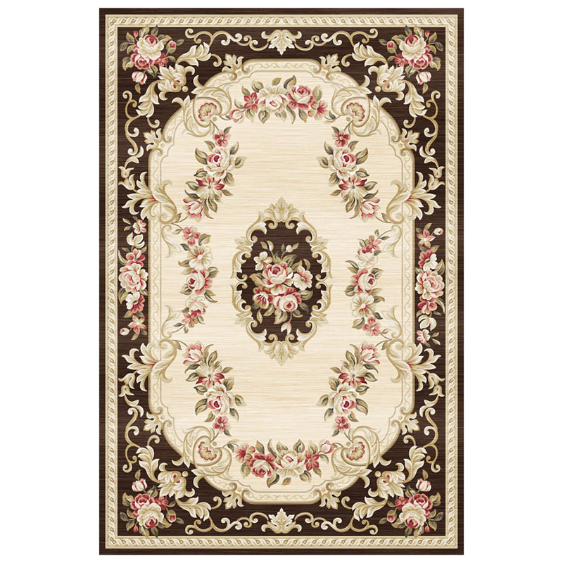 Veelkleurige traditionele binnenkleed Polyester European Floral Print Rug niet-slip achteruitgang binnen Tapijt voor woonkamer