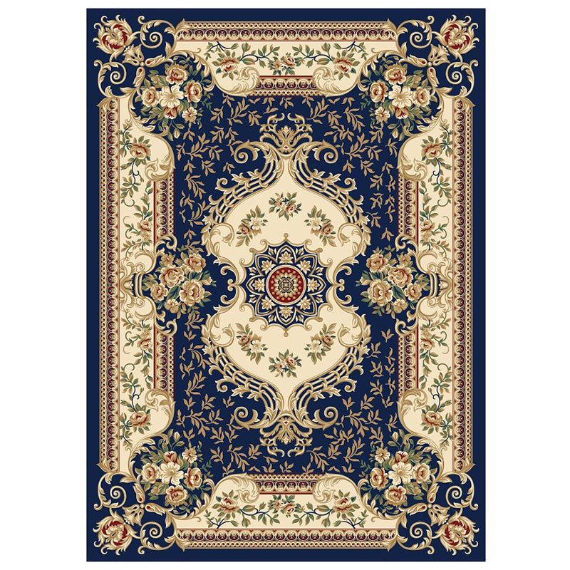 Veelkleurige traditionele binnenkleed Polyester European Floral Print Rug niet-slip achteruitgang binnen Tapijt voor woonkamer