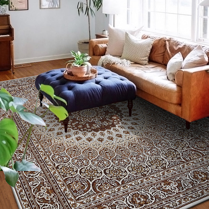 Luxury Round Print Area Carpet Multicolor olyester Rug Anti-Slip Backing Carpet for Living Room