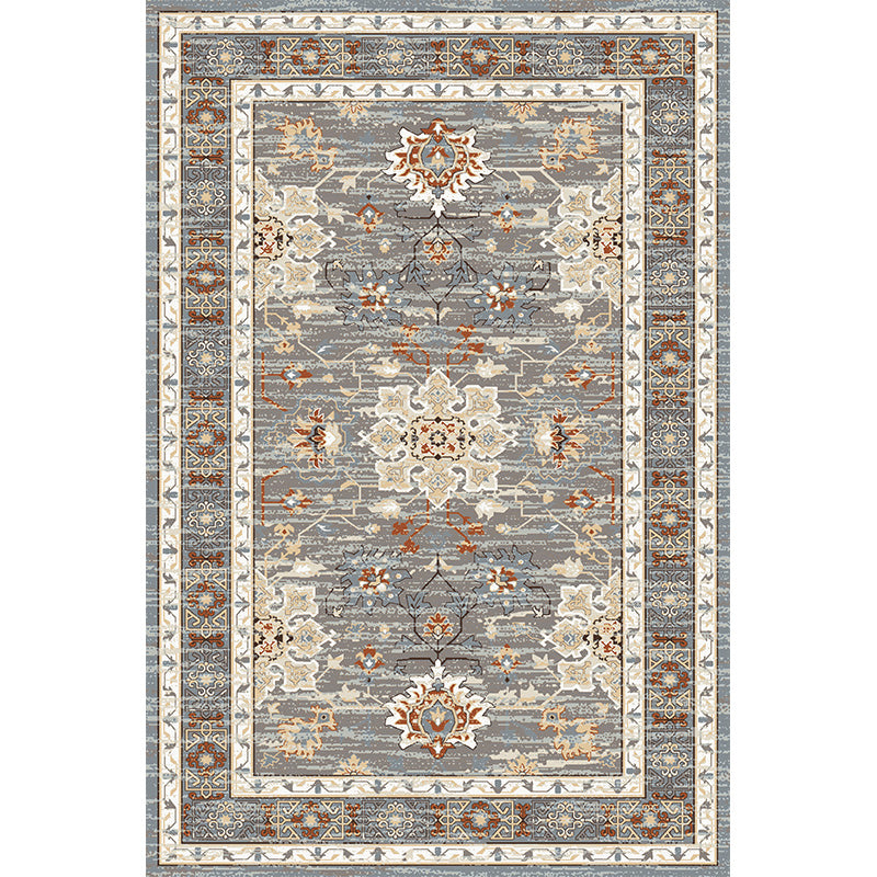 Grauston-Vintage-Fläche Teppich Polyester Medaillon Teppich nicht rutschfestem Innenteppich für Wohnzimmer
