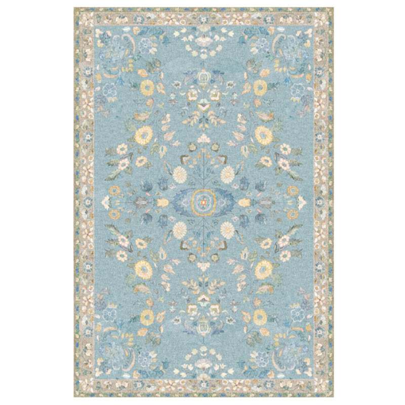 Einfache helle Farbe Absagter Teppich Polyester Ethnisches Blumenmuster Fläche Teppich nicht rutschfest