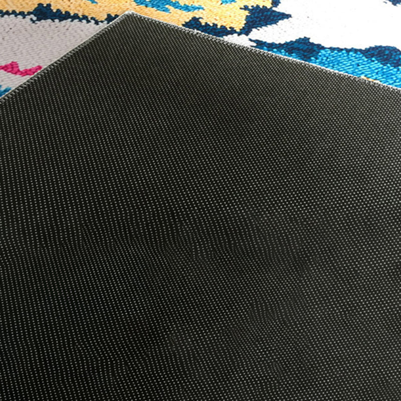 Blue Paisley gedruckter Teppich Polyester Traditioneller Teppichfleckfestententeppich für Wohnzimmer