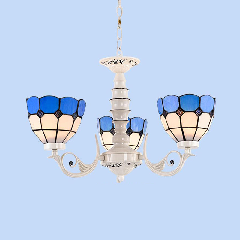 Méditerranéen Dome Chandelier Light 3/5/8 PENDANT LEIL VIÈRE TELÉ