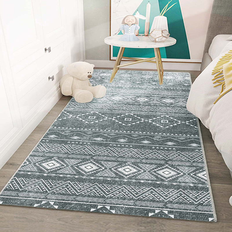 Couleur de couleur claire Décoration de maison Carpet Bohemian Tribal Totem Area Tapis Polyester avec tapis de support sans glissement