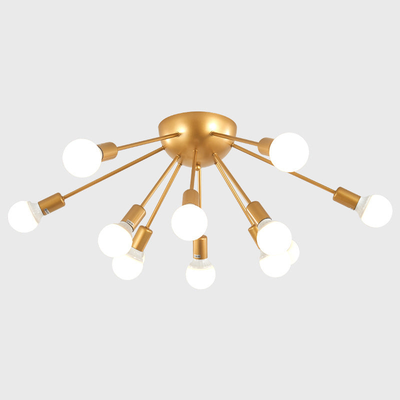 Conception Spoutnik industrielle Semi Flush Mount plafonnier Light Metal Metal Semi Flush Lighttures For Bedroom