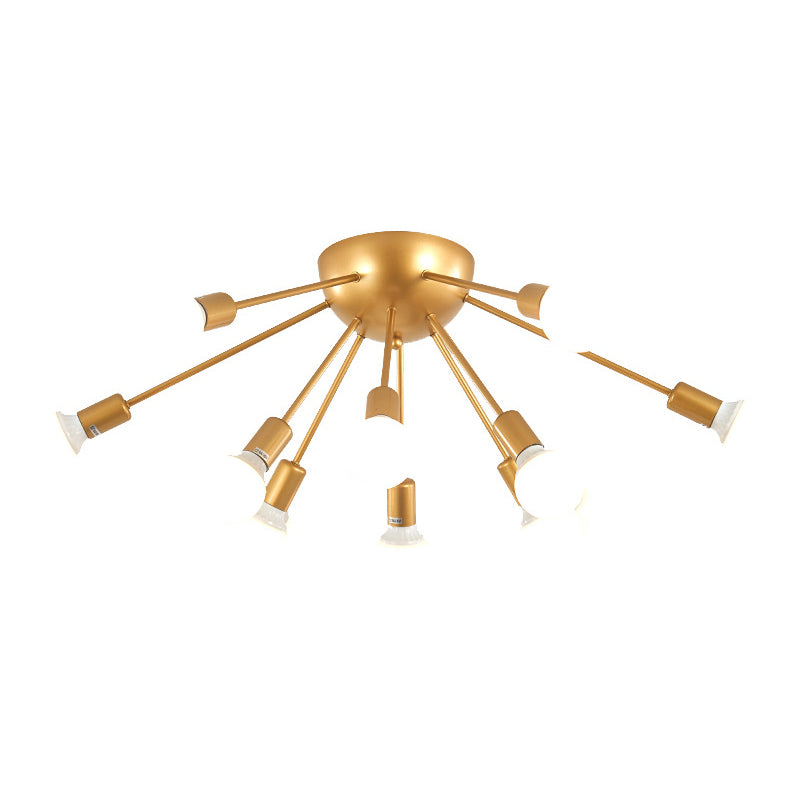 Conception Spoutnik industrielle Semi Flush Mount plafonnier Light Metal Metal Semi Flush Lighttures For Bedroom