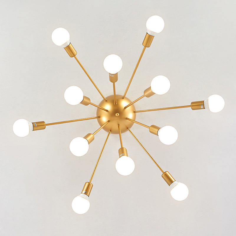 Industrial Sputnik Design Semi Flush Mount Deckenleuchte Halbblüzleuchten für Schlafzimmer