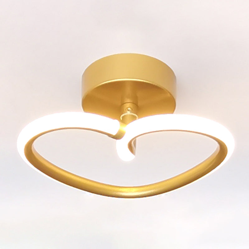 Linear Aluminum Flush Mount Gold Modern Style Ceiling Light Fixture for Hallway