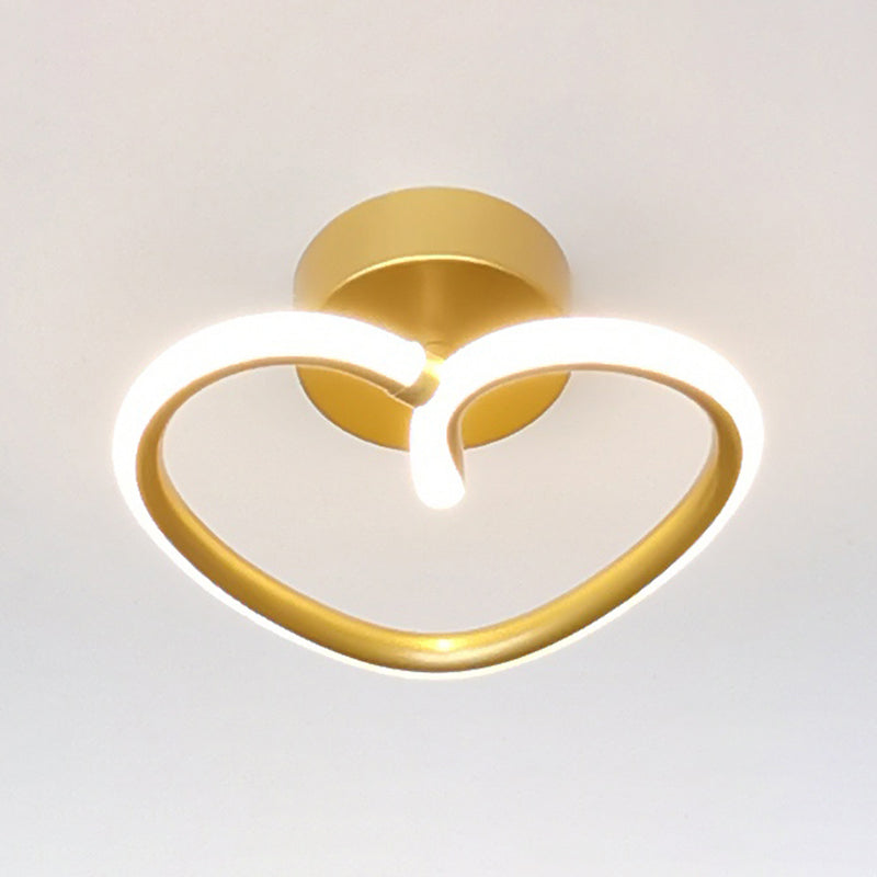 Linear Aluminum Flush Mount Gold Modern Style Ceiling Light Fixture for Hallway