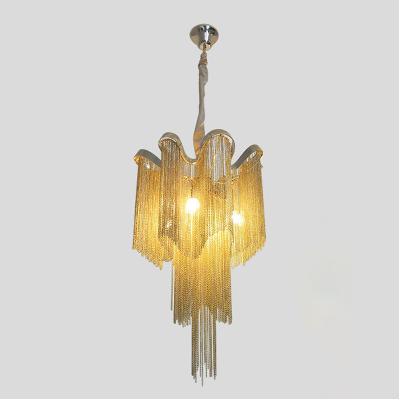 Metal Stream Suspension Pendant Light Modern-Style Hanging Ceiling Light for Living Room