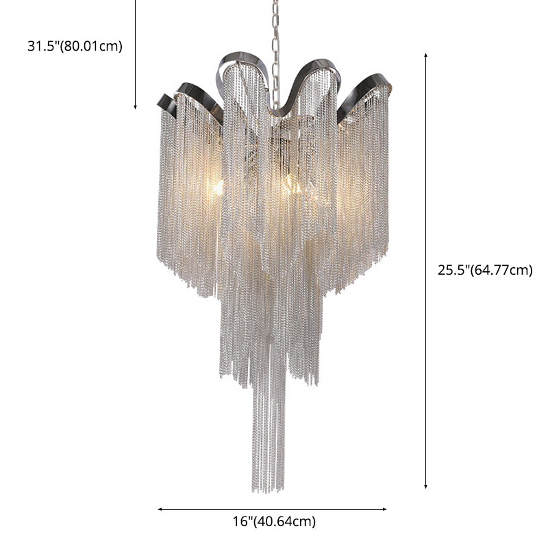 Metal Stream Suspension Pendant Light Modern-Style Hanging Ceiling Light for Living Room