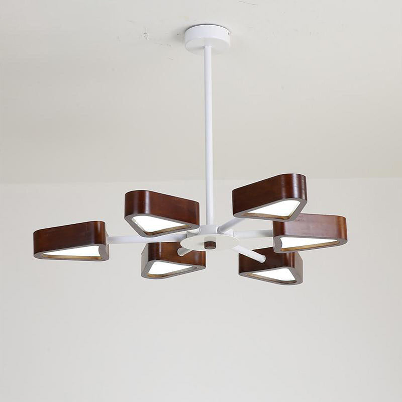 Wooden Sputnik Pendant Light in Modern Concise Style Wrought Iron Ceiling Light for Living Room