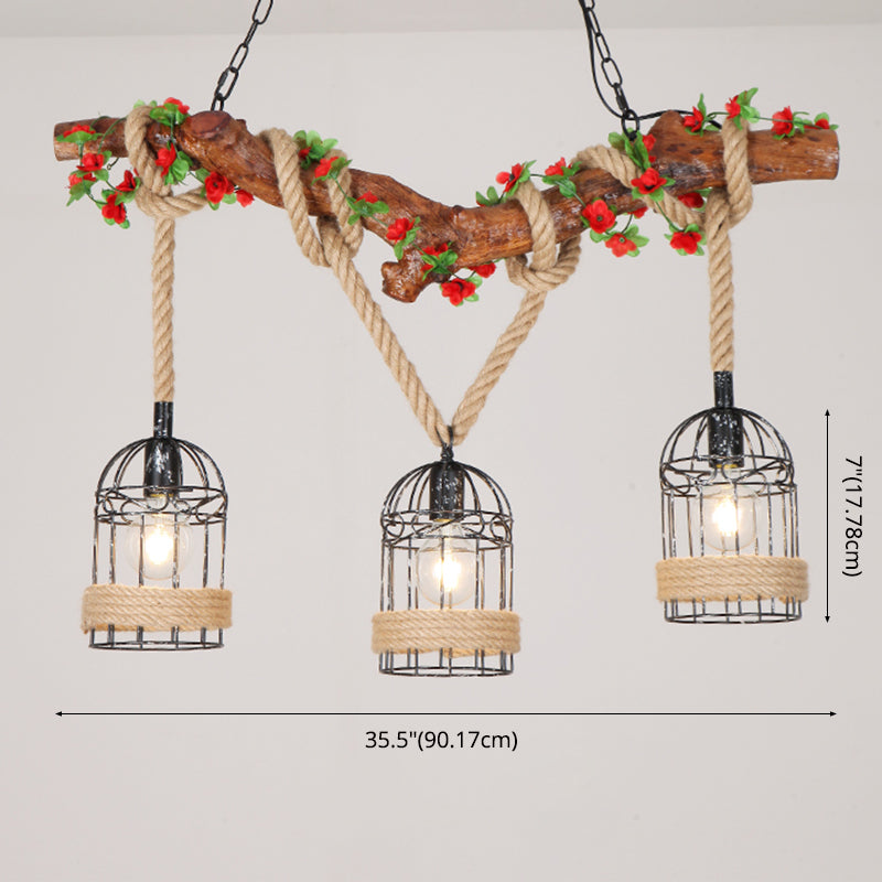 Industrial Creative Pendant Light Natural Hemp Rope Design Chandelier for Coffee Shop