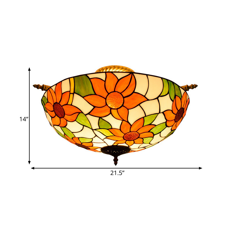 Plafond de fleur en verre tachée