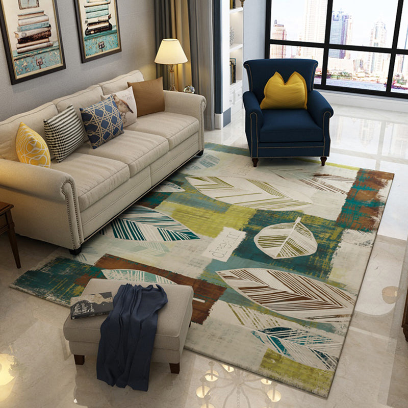 Eclectic Florentine Tile Carpet Multicolor Polyester Rug Anti-Slip Backing Carpet for Living Room