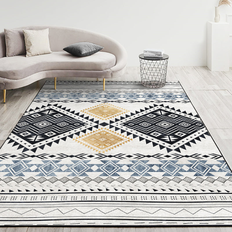 Light Color Home Decoration Carpet Bohemian Chevron Area Rug Polyester with Non-Slip Backing Rug