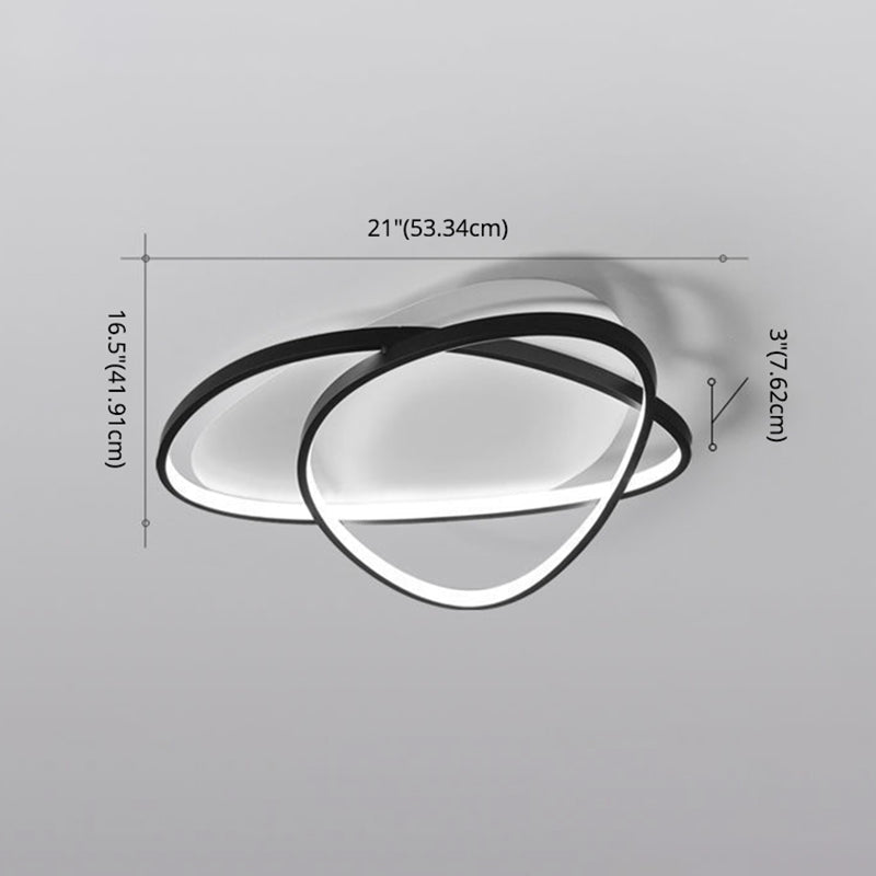 Triangle dormitorio semi descarga luz de techo acrílico minimalismo de techo de techo luz de montaje en negro