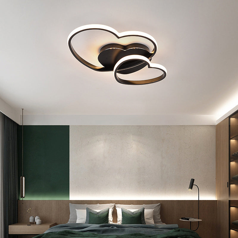 Light de plafond coeur style minimaliste Metal LED chambre semi-flush Light Light