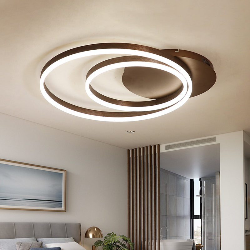 Circles Semi Flush Mount Lighting Minimal Acrylic LED Black Semi Flush Ceiling Light