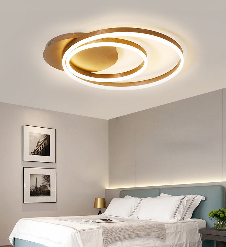 Circles Semi Flush Mount Lighting Minimal Acrylic LED Black Semi Flush Ceiling Light