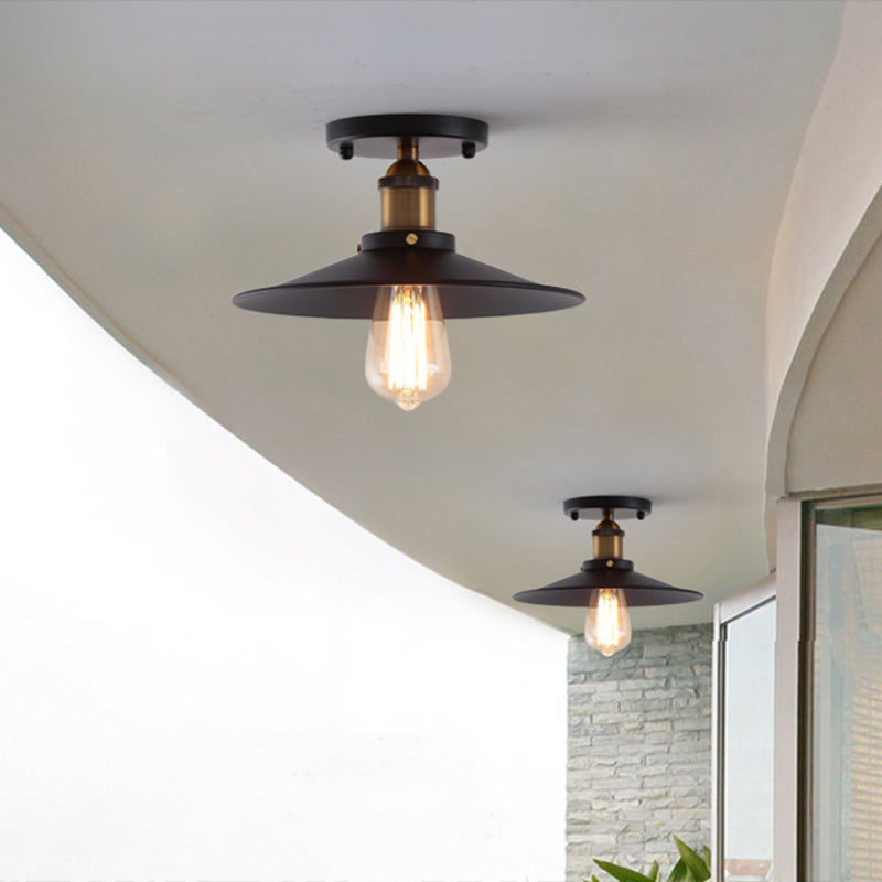 Metal Industrial Semi Flush Ceiling Light Fixtures 1 Light Semi Flush Mount Ceiling Fixture for Foyer and Hall