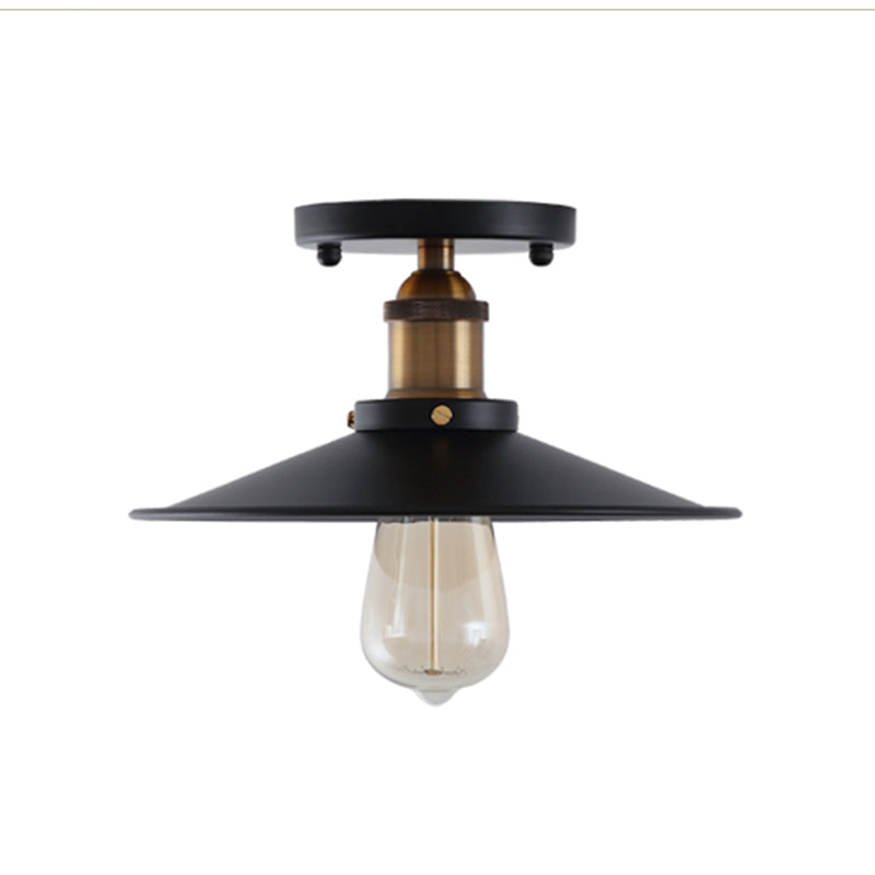 Metal Industrial Semi Flush Ceiling Light Fixtures 1 Light Semi Flush Mount Ceiling Fixture for Foyer and Hall