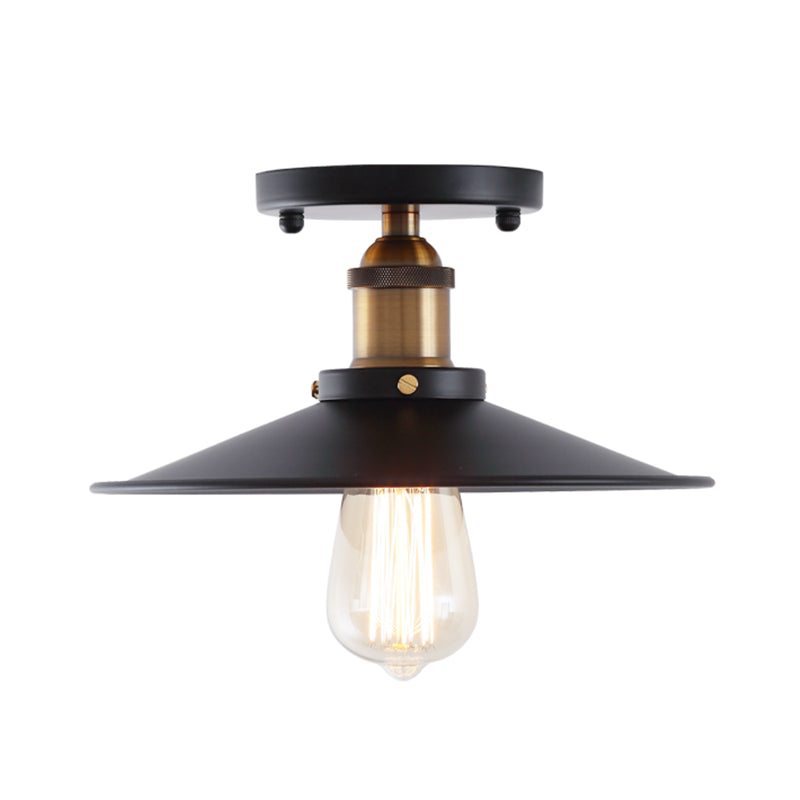 Metal Industrial Semi Flush Ceiling Light Fixtures 1 Light Semi Flush Mount Ceiling Fixture for Foyer and Hall