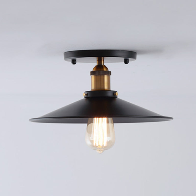 Metal Industrial Semi Flush Ceiling Light Fixtures 1 Light Semi Flush Mount Ceiling Fixture for Foyer and Hall