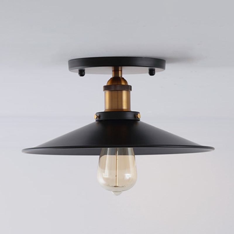 Metal Industrial Semi Flush Ceiling Light Fixtures 1 Light Semi Flush Mount Ceiling Fixture for Foyer and Hall