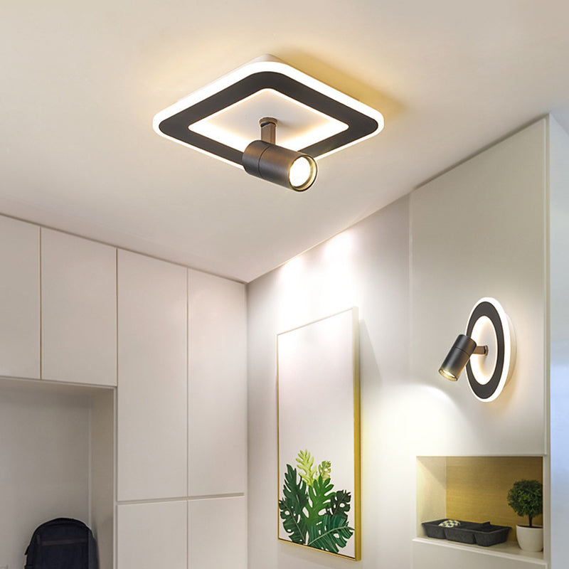 Plafoniera da incasso in metallo leggero a 2 apparecchi di illuminazione moderni per foyer e hall