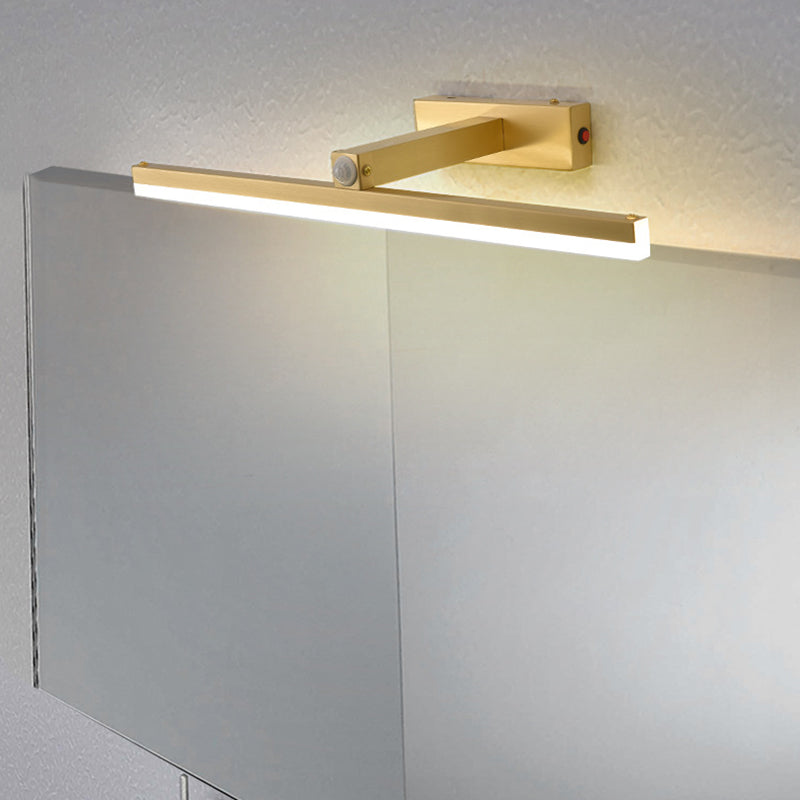 Modern Minimalist Linear Vanity Wall Light Fixtures Metal Vanity Sconce With Intelligent Sensor